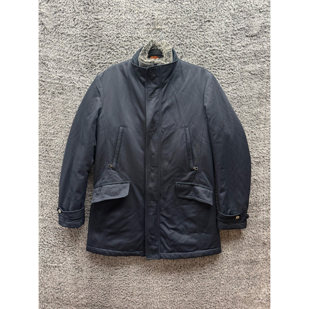 Winterville Italy‎ Made Insulated Rain System Fabric Raincoat Black Mens Size 46